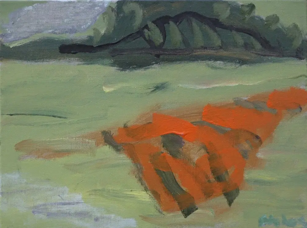 Reflect acrylic on linen by artist Sally Stokes