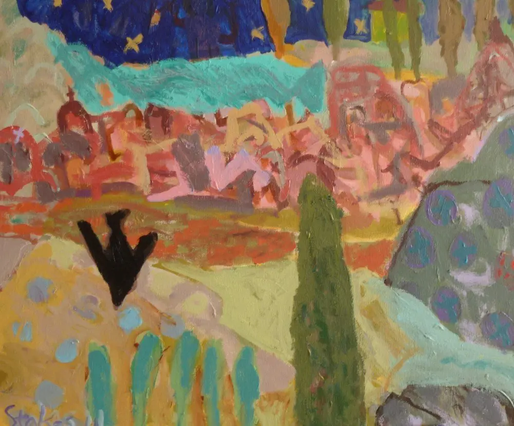 Assisi 3 acrylic on canvas by artist Sally Stokes