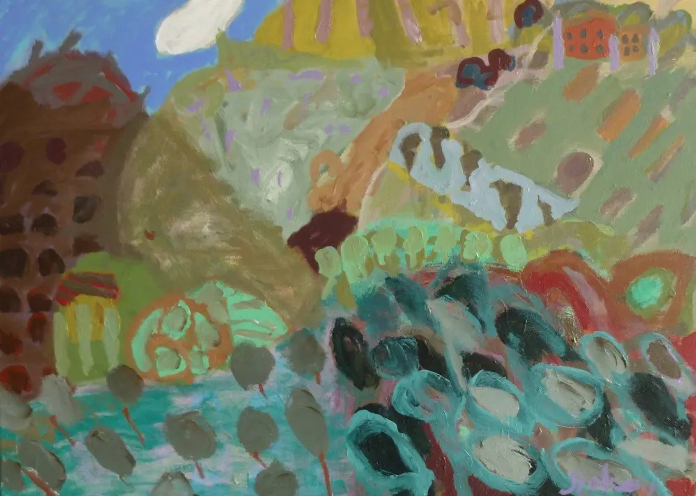 Umbria 4 acrylic on canvas by artist Sally Stokes
