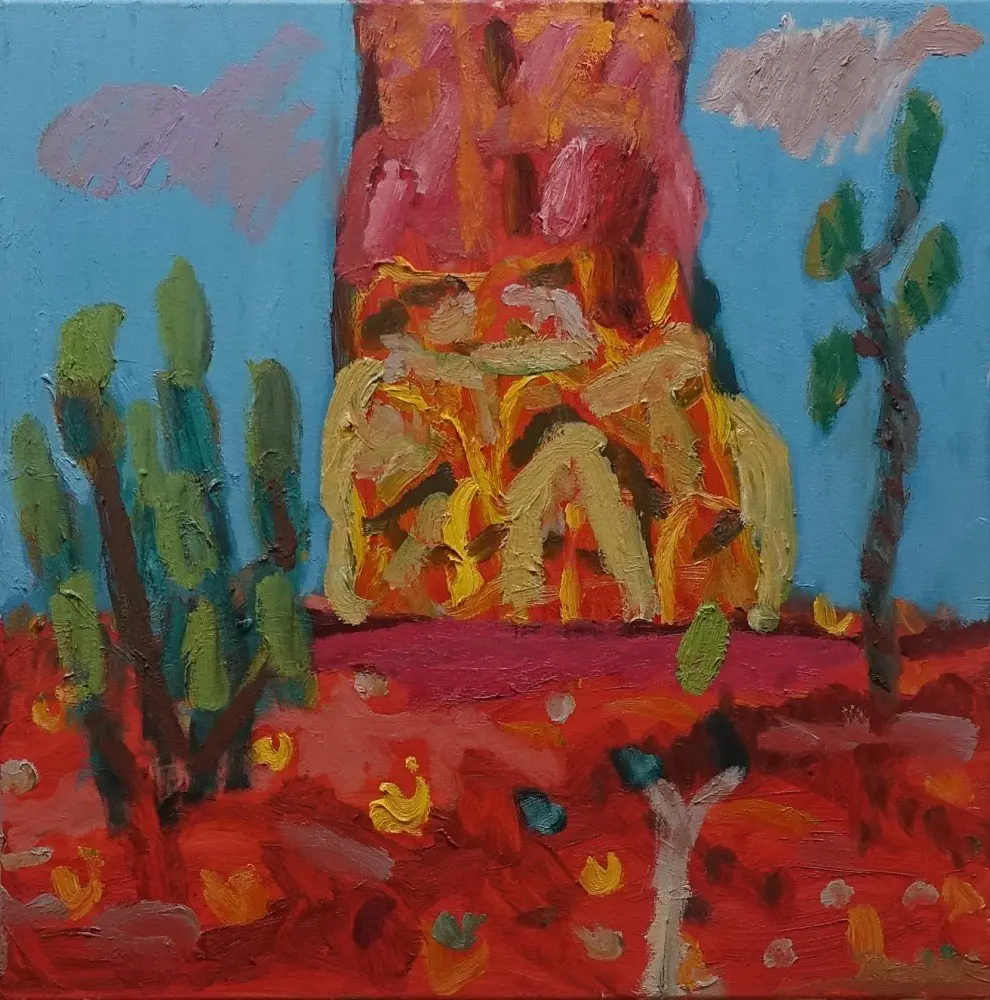 The pillar  oil on canvas by artist Sally Stokes