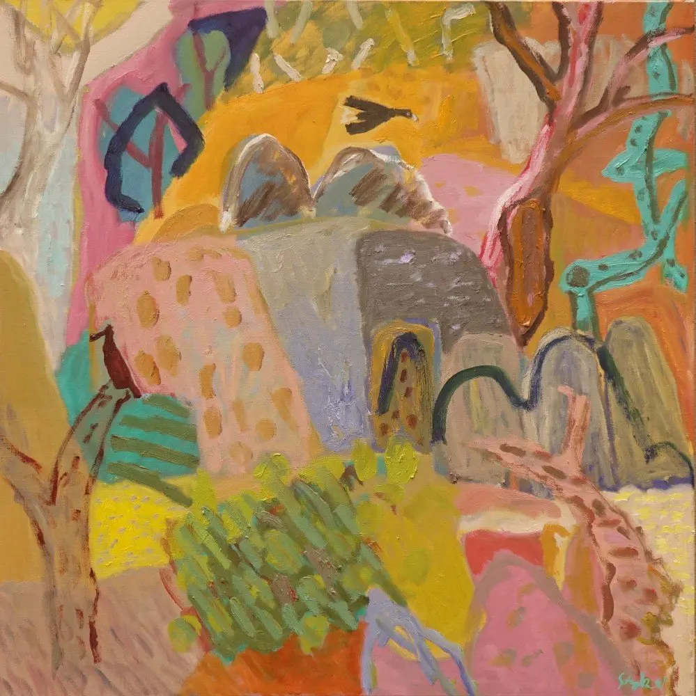 She knows (SOLD) oil on linen by artist Sally Stokes