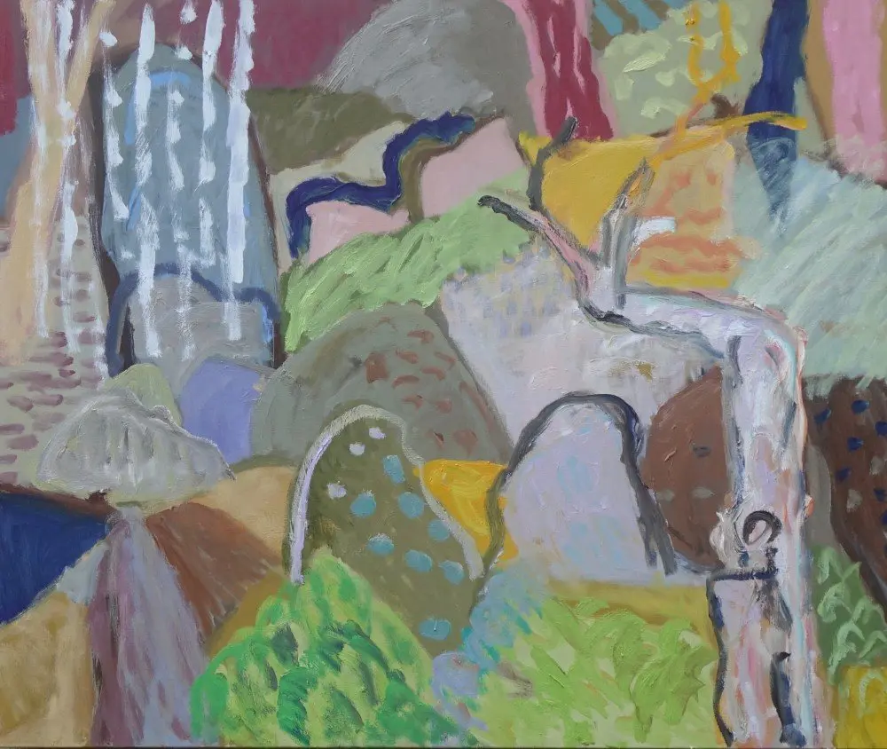 How why when oil on linen by artist Sally Stokes