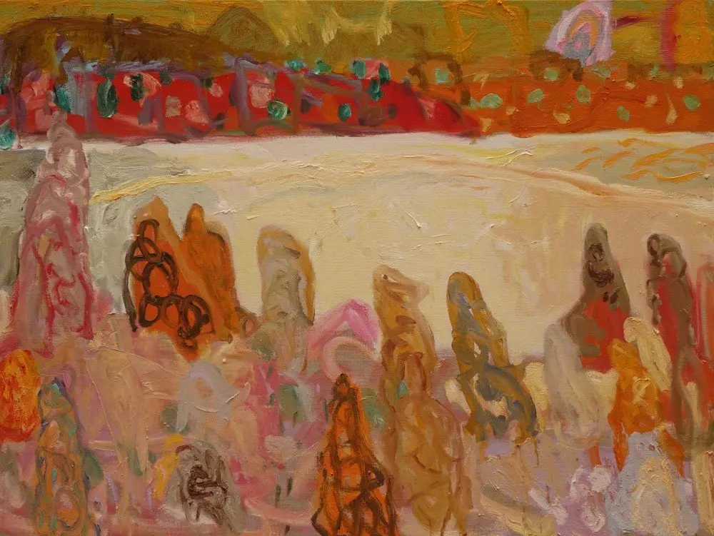 Look upon time oil on linen by artist Sally Stokes