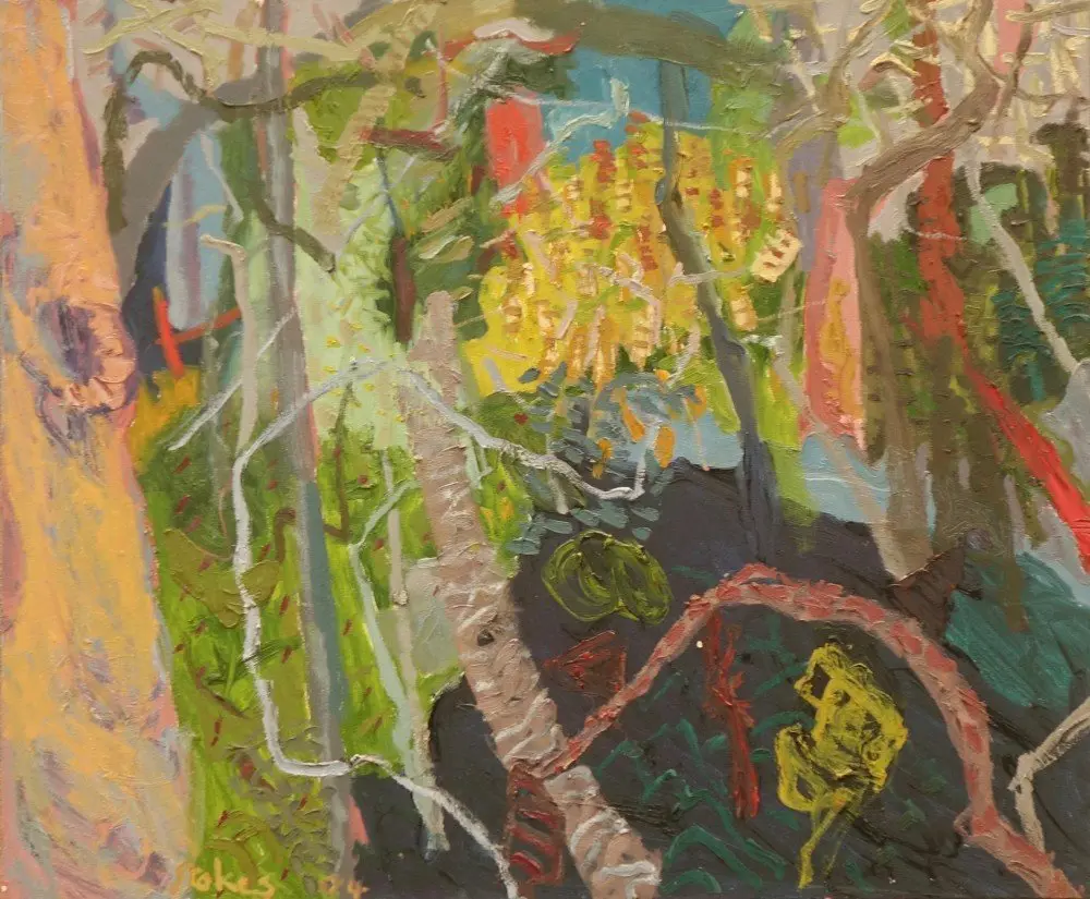 What can you do? oil on canvas by artist Sally Stokes