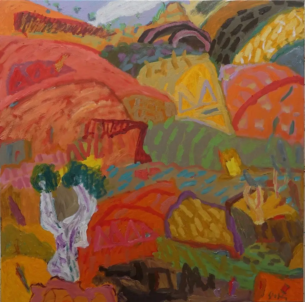 A twitch of space  oil on canvas by artist Sally Stokes