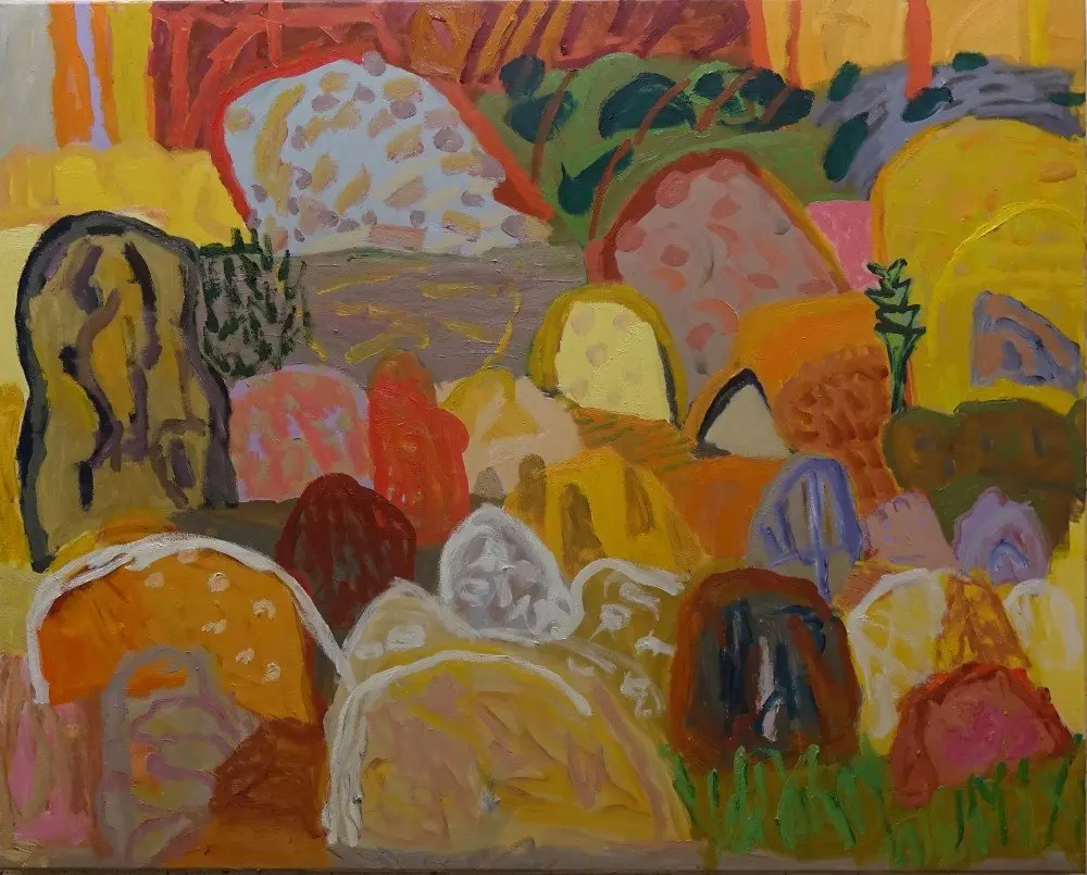 Together oil on canvas by artist Sally Stokes