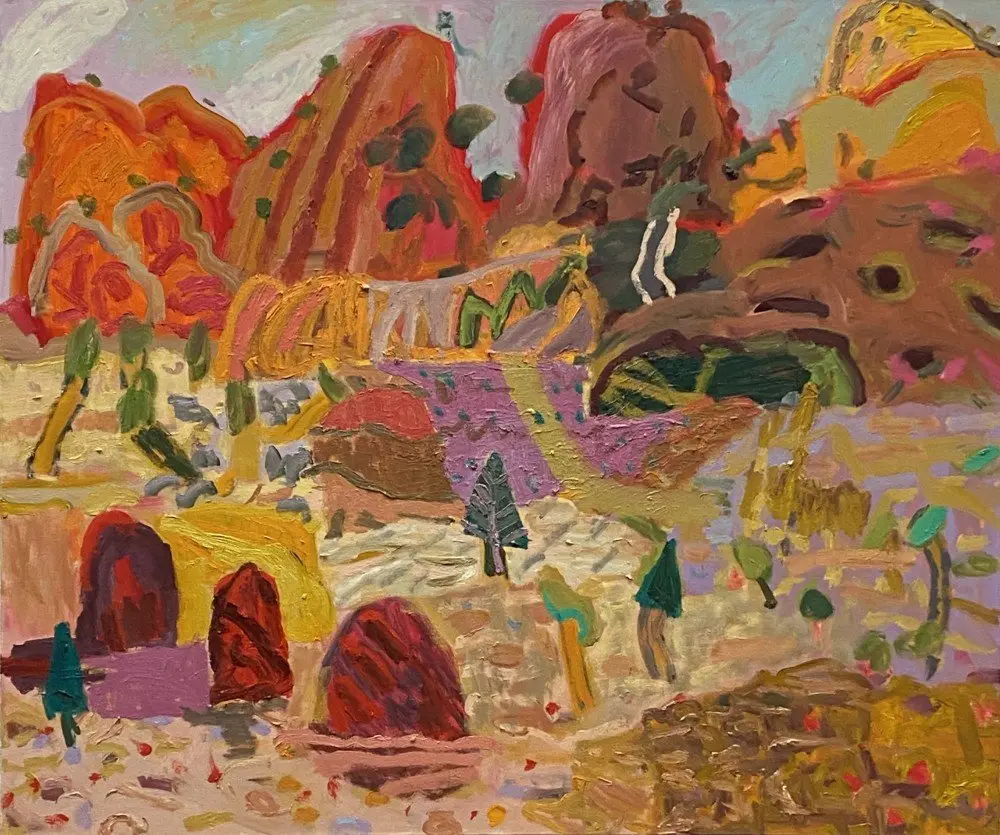 Dance of the trees oil on canvas by artist Sally Stokes