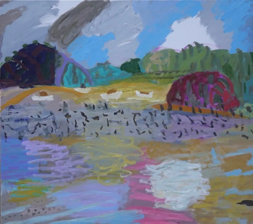 Joy oil on canvas by artist Sally Stokes