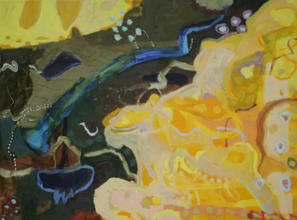 Rock Pool, Depot Beach (SOLD) Oil on Canvas by artist Sally Stokes