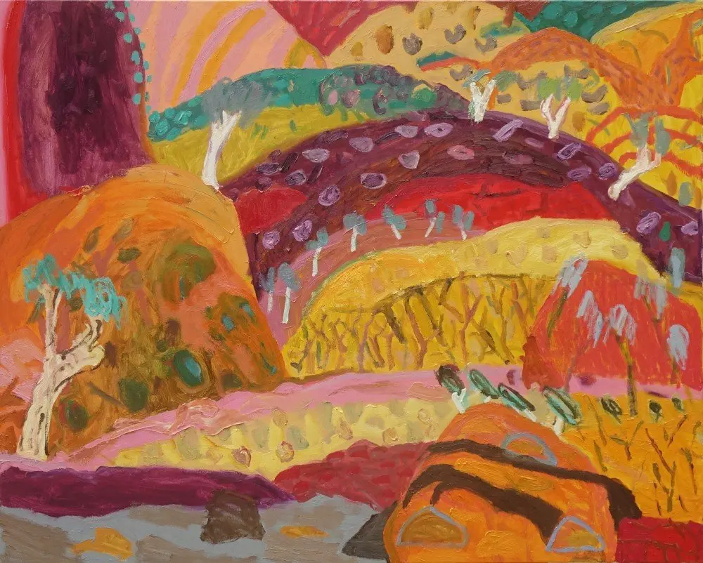 Invisible honey  oil on canvas by artist Sally Stokes