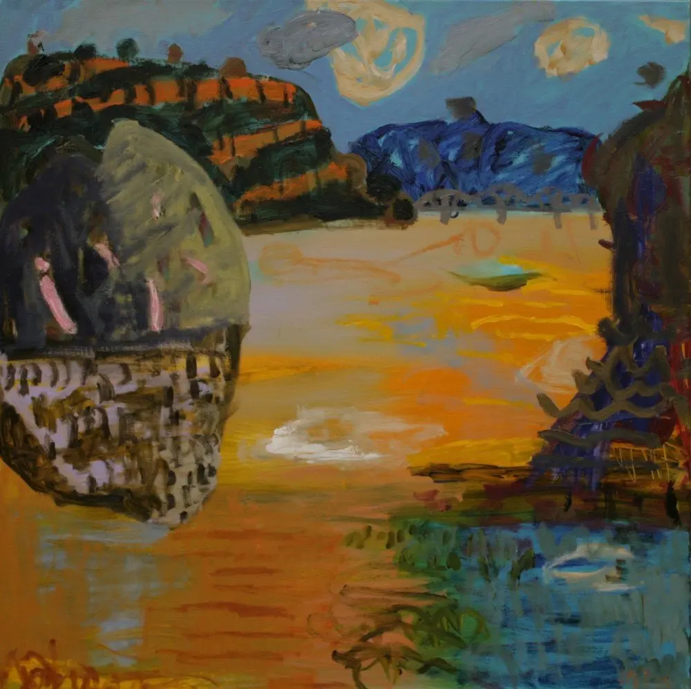 Snake Island oil on linen by artist Sally Stokes