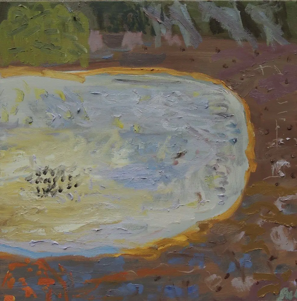 Mudflats oil on linen by artist Sally Stokes