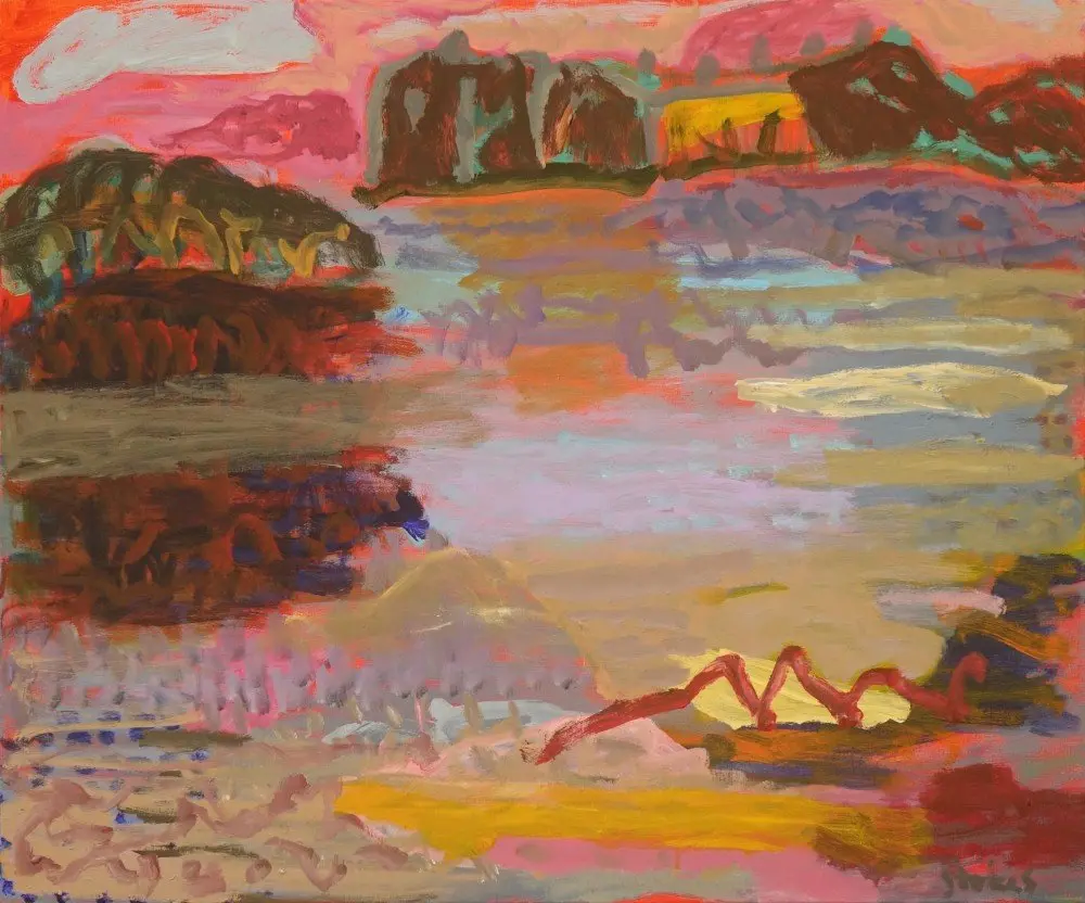 The sun has risen acrylic on canvas by artist Sally Stokes