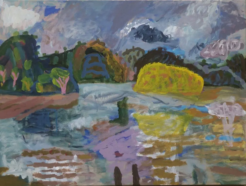 Storm unfinished (SOLD) acrylic on linen by artist Sally Stokes