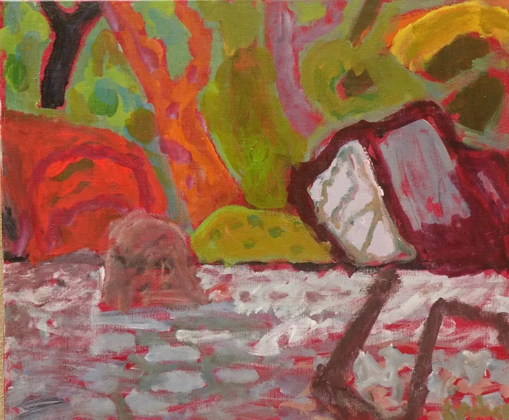 I remember acrylic on linen by artist Sally Stokes