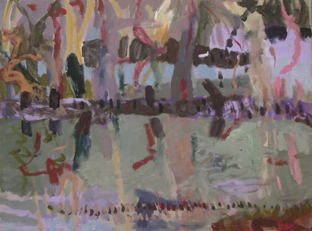 Mangrove mysteries (SOLD) acrylic on linen by artist Sally Stokes