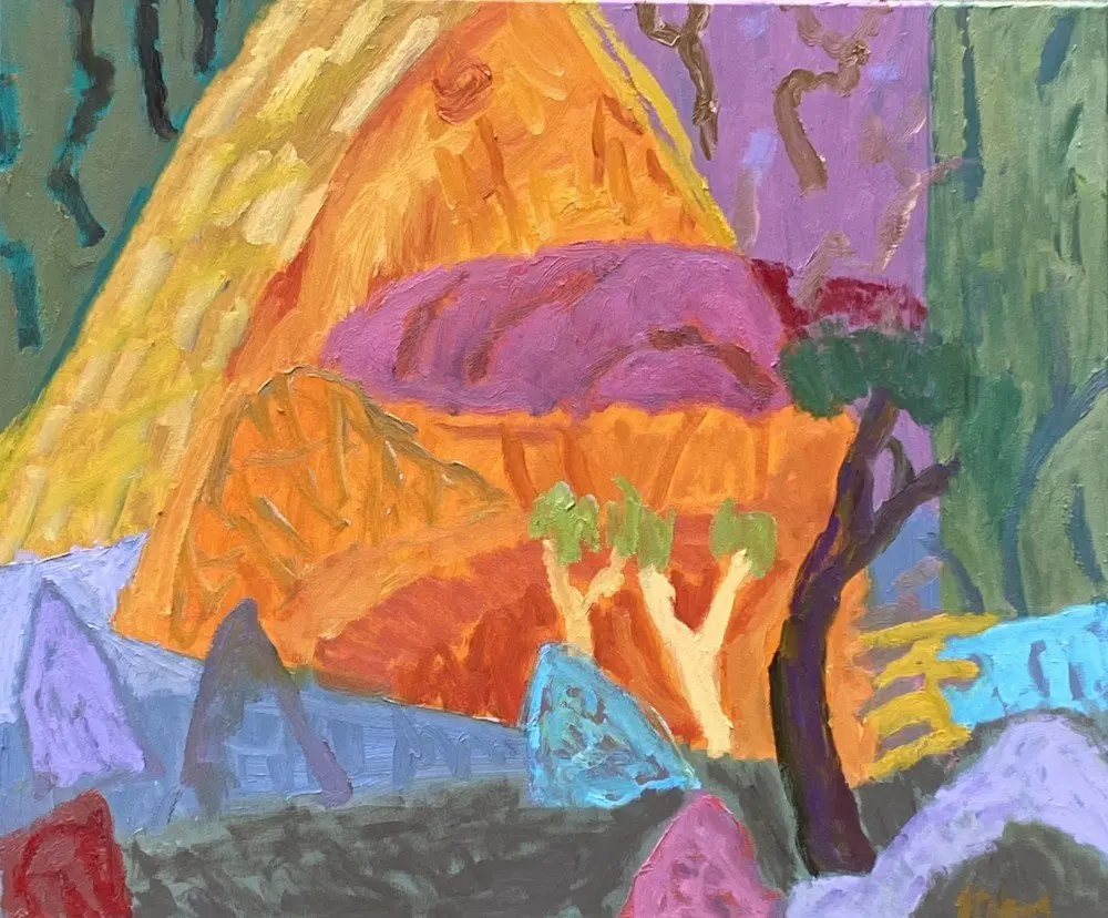 Birthday Waterhole (SOLD) oil on canvas by artist Sally Stokes