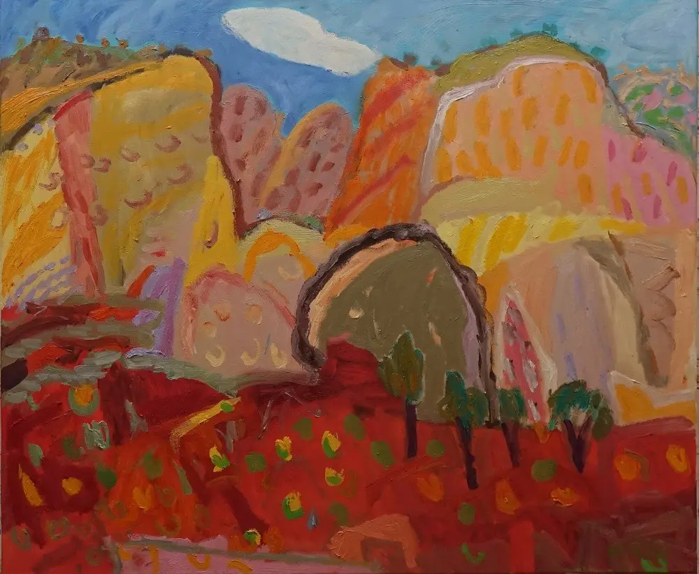 Expanding  oil on canvas by artist Sally Stokes