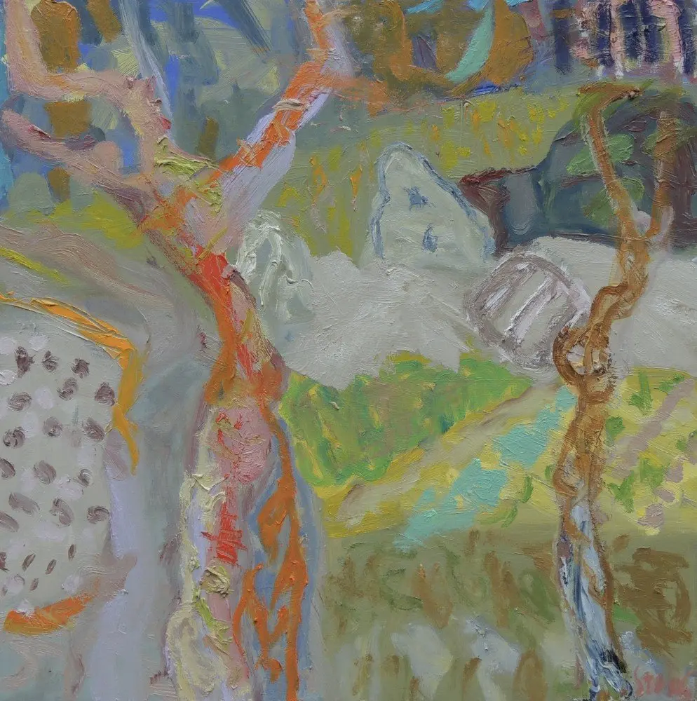 Snowgum (SOLD) oil on linen by artist Sally Stokes