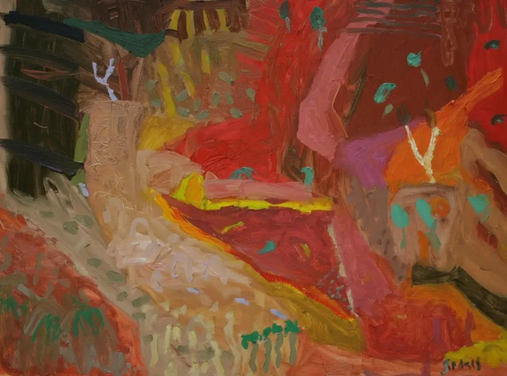 Wild dog Walk oil on linen by artist Sally Stokes