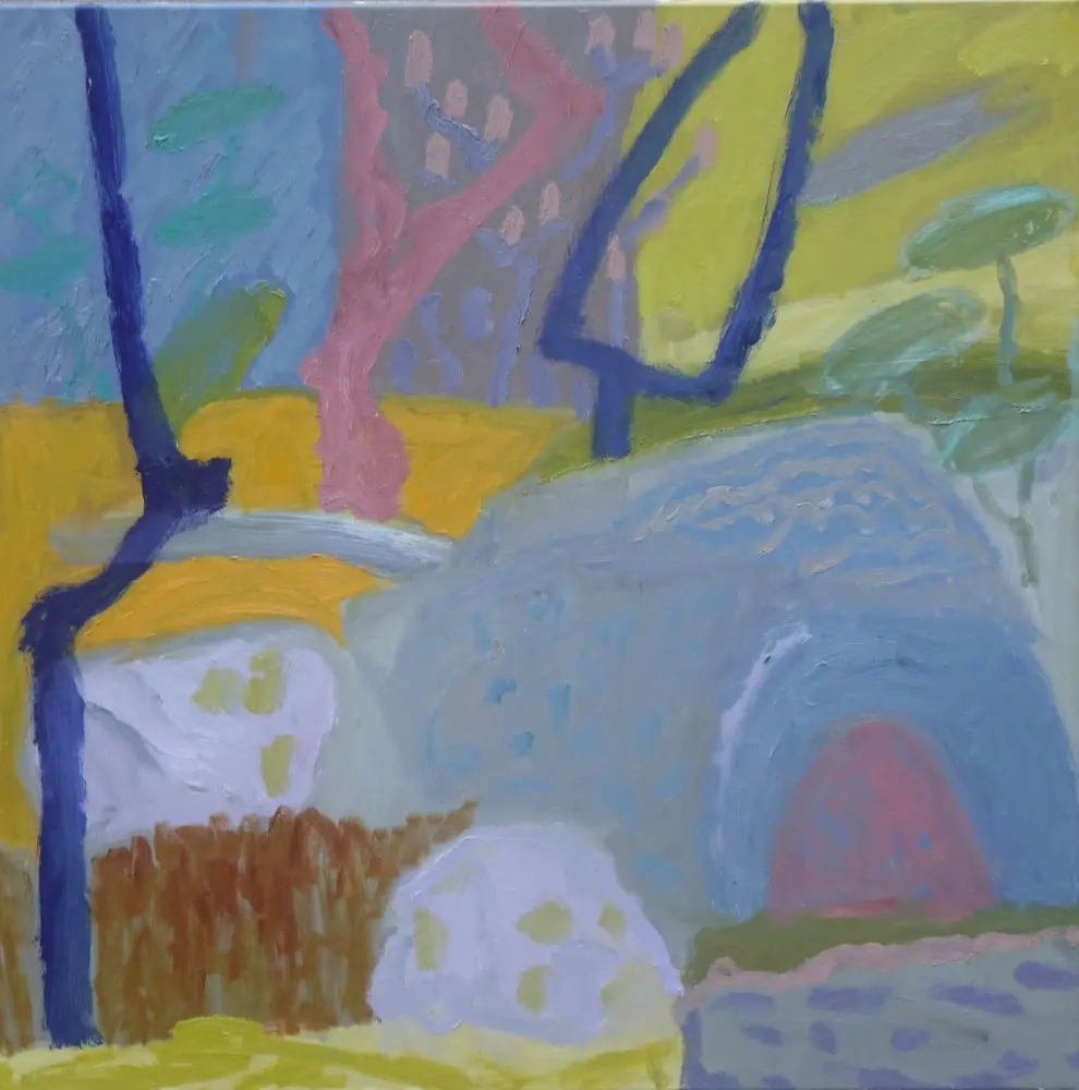 The one world (Allocated B) oil on canvas by artist Sally Stokes