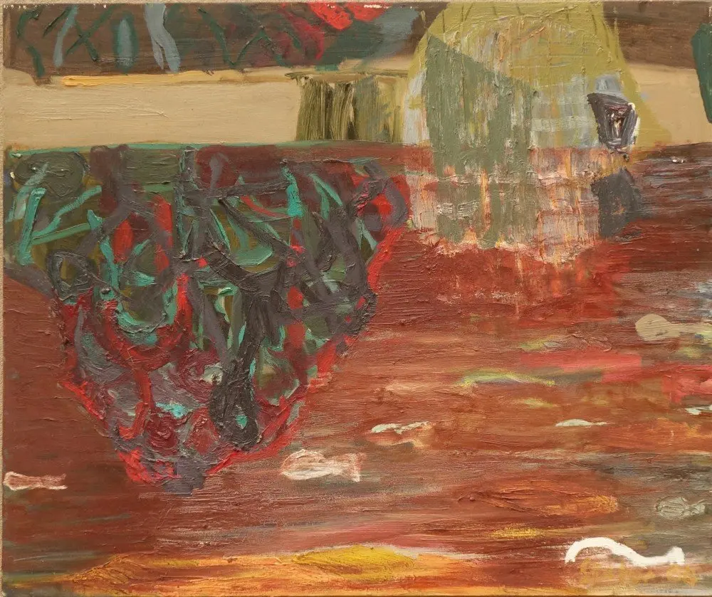 Fish oil on canvas by artist Sally Stokes