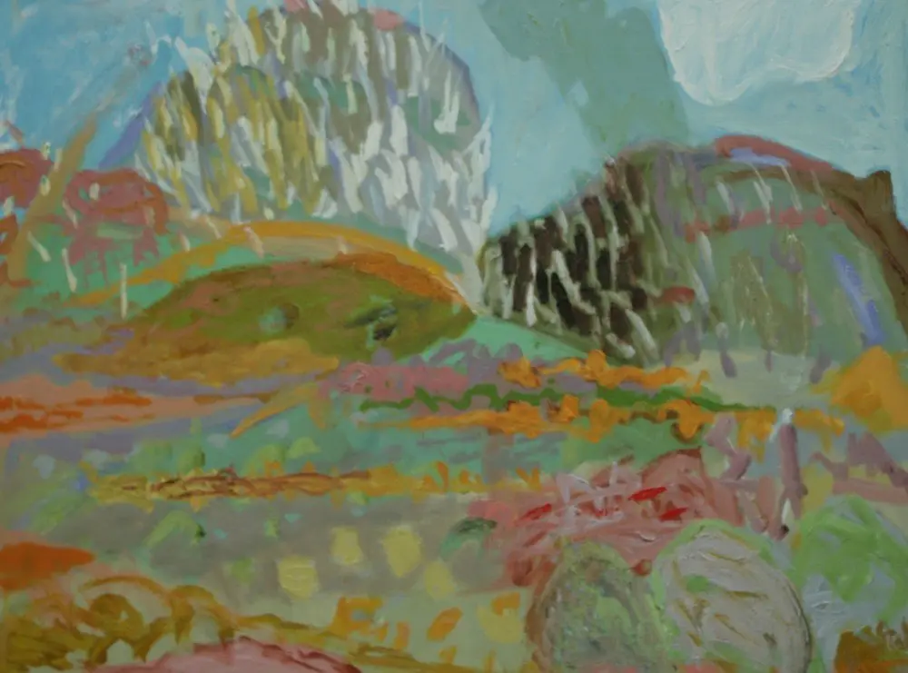 Pretty Valley oil on linen by artist Sally Stokes