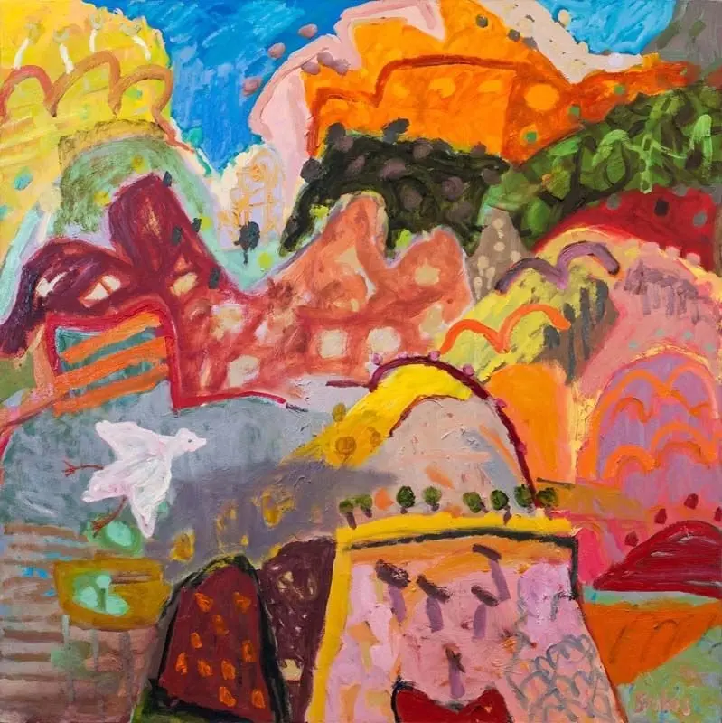 Barkly Hwy 1 (SOLD) oil on canvas by artist Sally Stokes