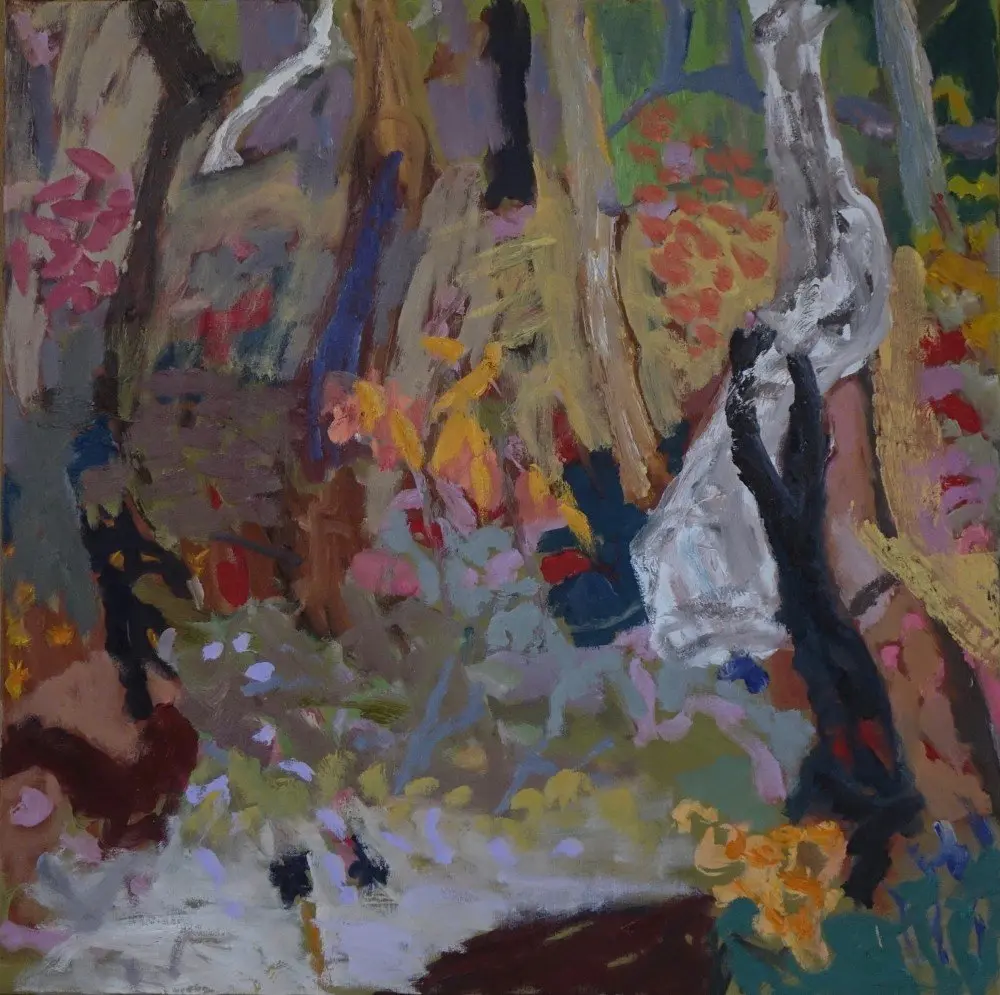 Spring (SOLD) oil on linen by artist Sally Stokes