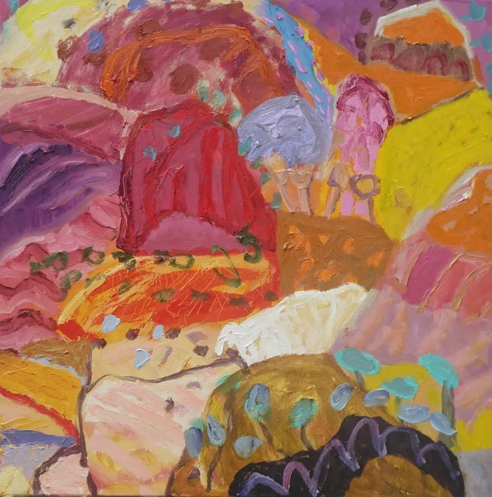 As I break out(SOLD) oil on canvas by artist Sally Stokes