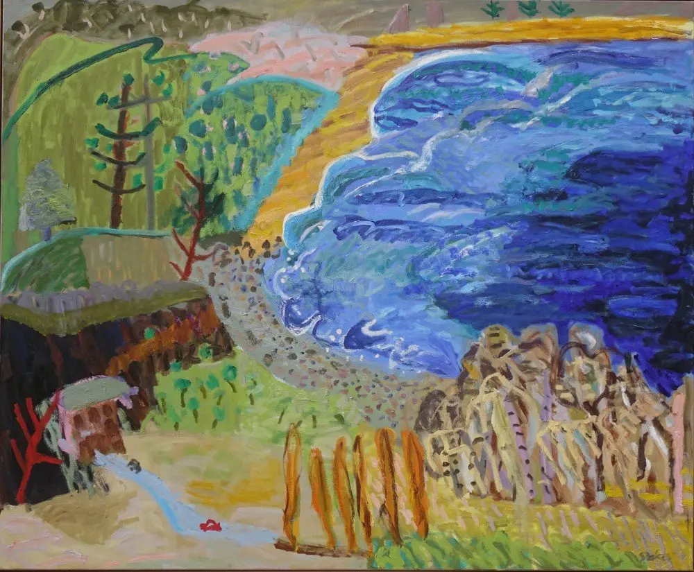 The holiday  oil on linen  by artist Sally Stokes