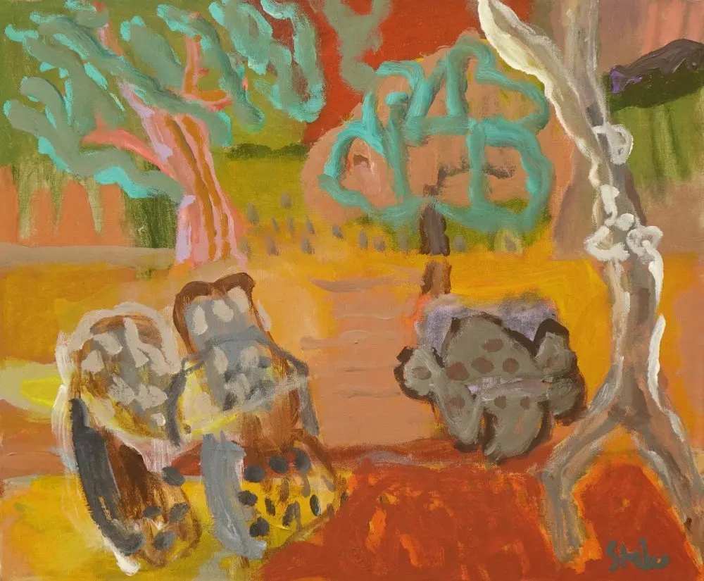 Always there acrylic on linen by artist Sally Stokes