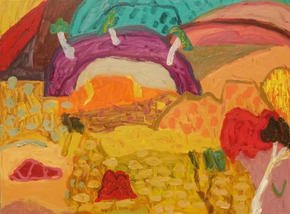 They heard voices oil on canvas by artist Sally Stokes