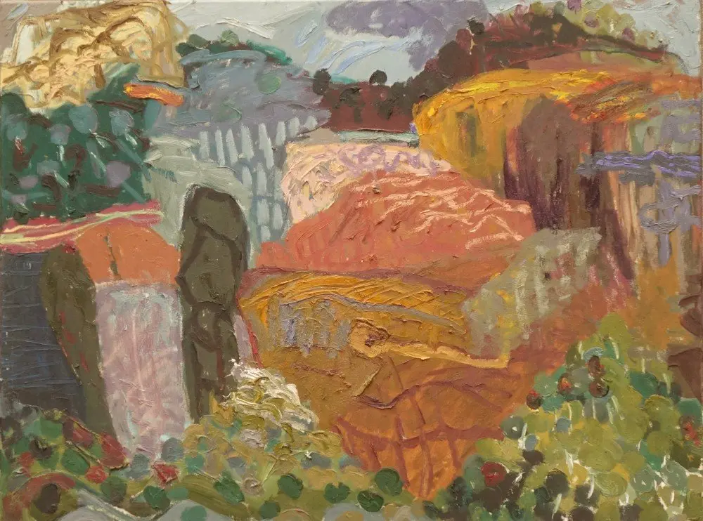 Pulpit Rock oil on canvas by artist Sally Stokes