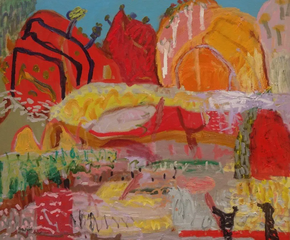 I believe in kindness. Also in mischief (SOLD) oil on linen by artist Sally Stokes