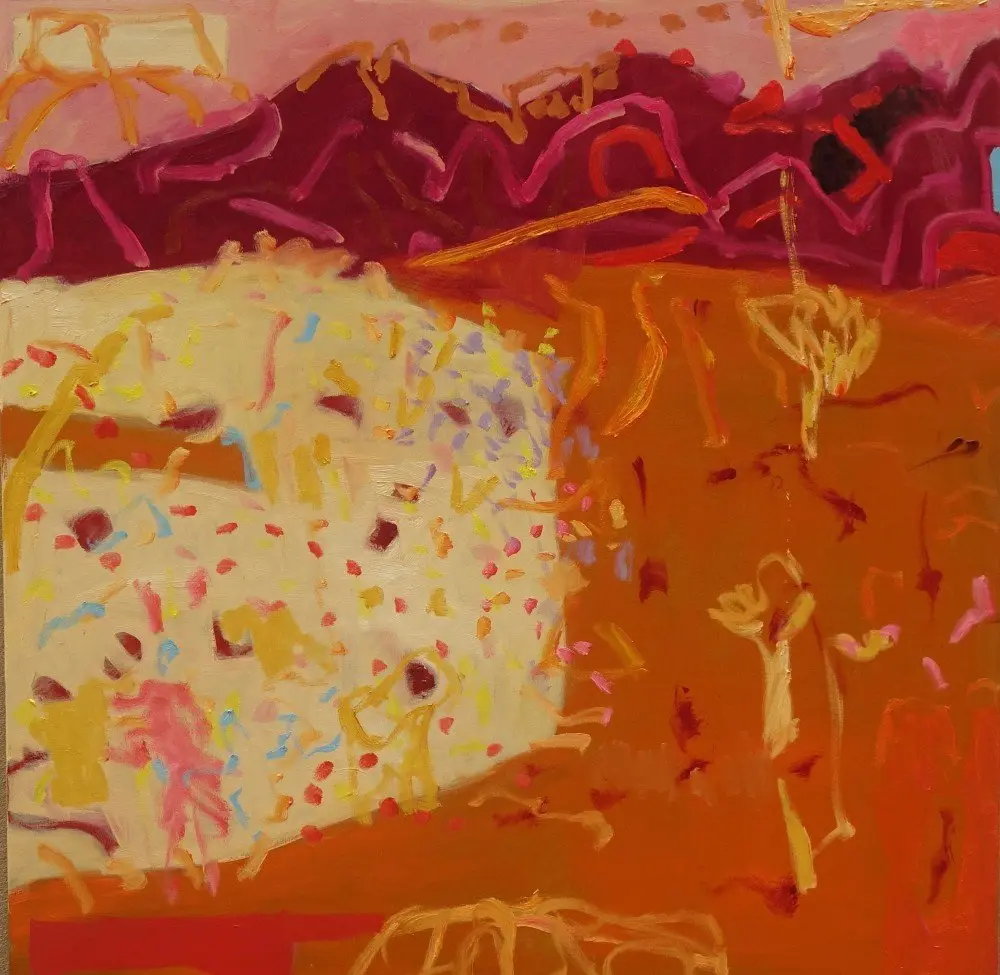 Moving the heart oil on linen by artist Sally Stokes