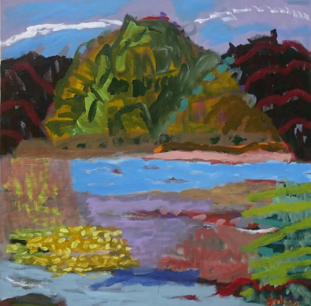 Eyes of rejoicing acrylic on linen by artist Sally Stokes
