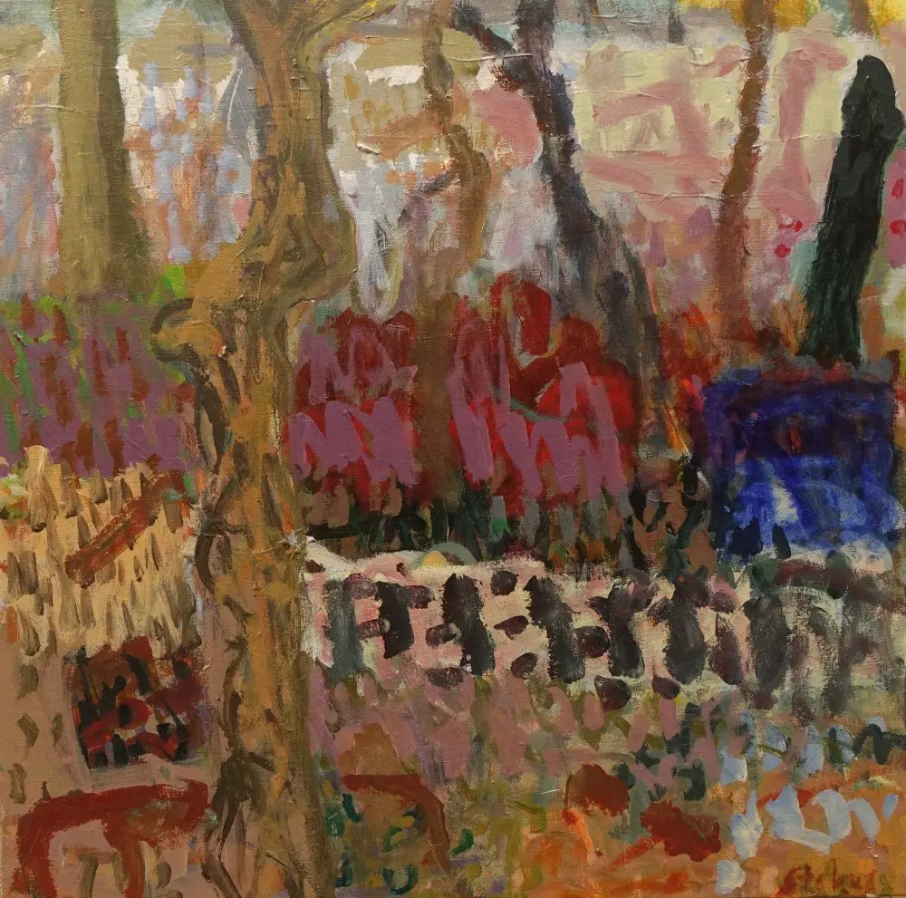 Mangrove evening acrylic on linen by artist Sally Stokes