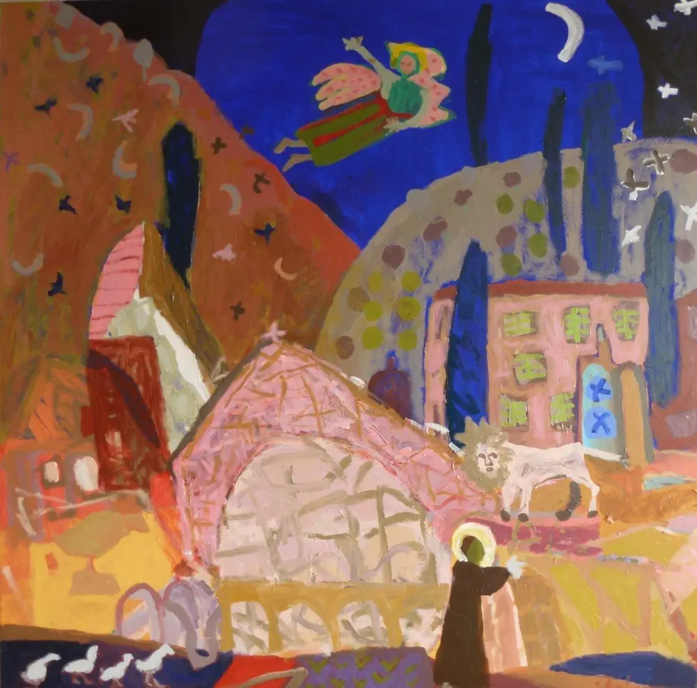 Assisi 7 acrylic on canvas (sold) by artist Sally Stokes
