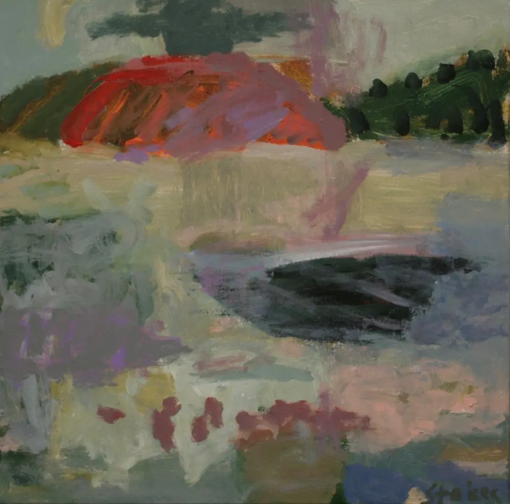 Rising acrylic on linen by artist Sally Stokes