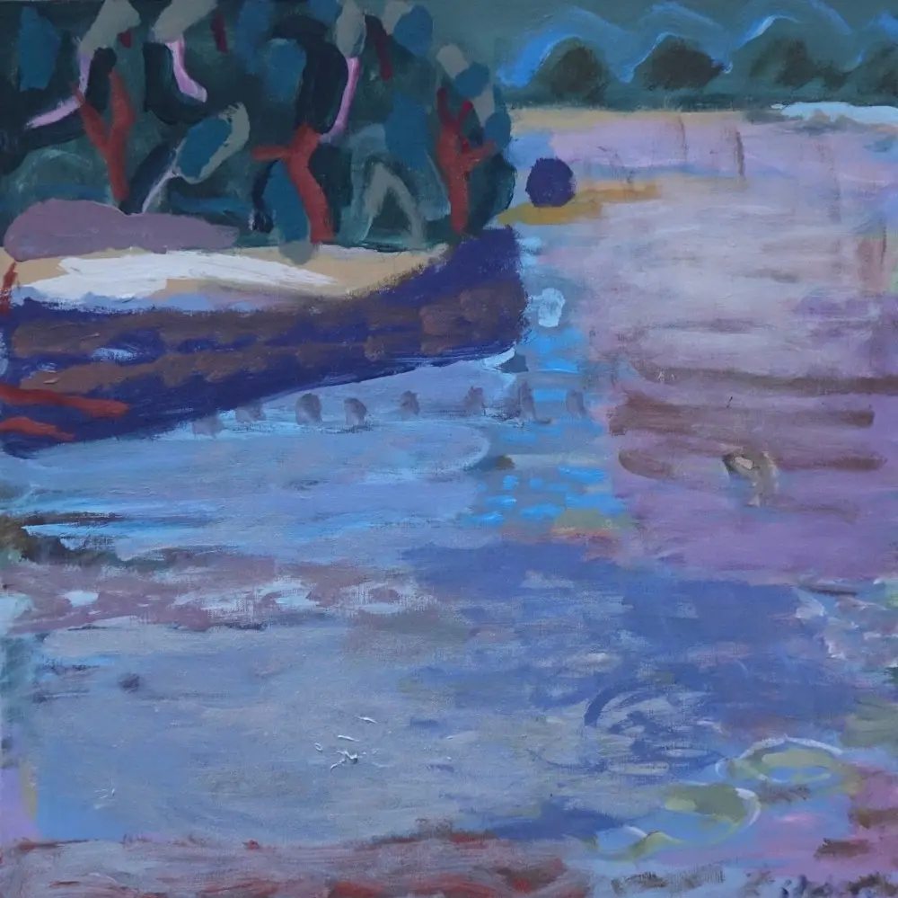 Anyway acrylic on linen by artist Sally Stokes