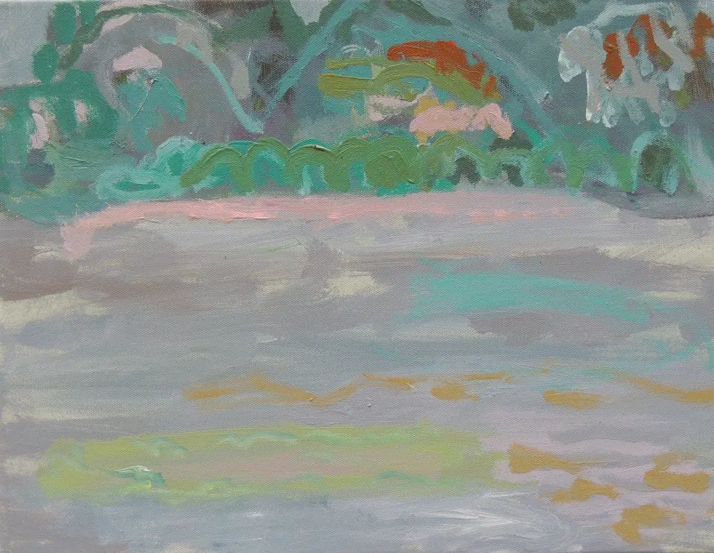 From Peat Island 6 acrylic on canvas by artist Sally Stokes