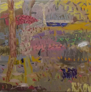 Stokes Slipping away oil on canvas 92x92cm