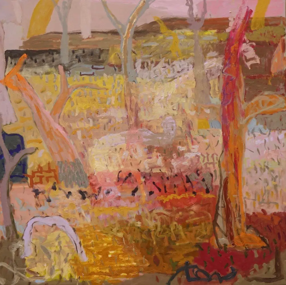 And tenderness too (SOLD) oil on linen by artist Sally Stokes