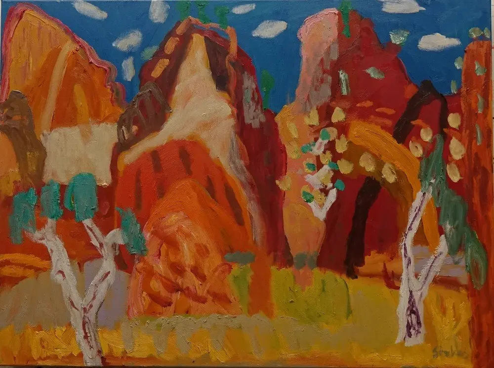 All we saw  oil on linen by artist Sally Stokes