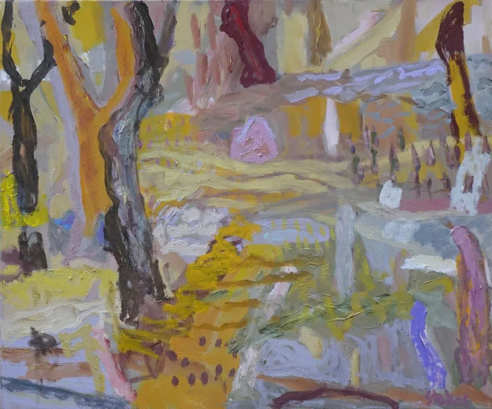 The silence never breaks oil on linen by artist Sally Stokes