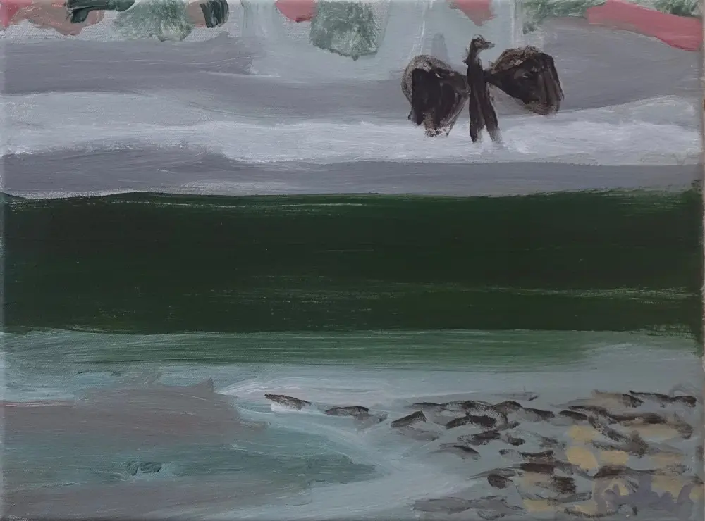 Ebbing acrylic on canvas by artist Sally Stokes