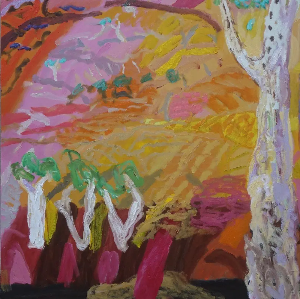 The black honey of summer (SOLD) oil on linen by artist Sally Stokes