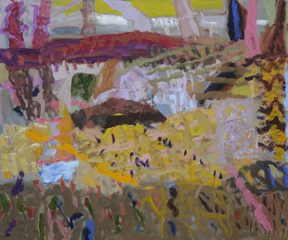 The still unhurried wind (Finalist: KAAF Art Prize 2021) oil on linen by artist Sally Stokes