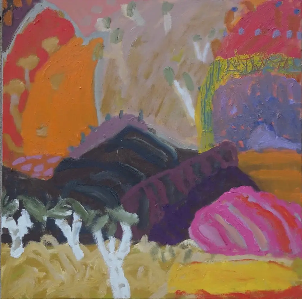 The dark hug of time (SOLD) oil on linen by artist Sally Stokes